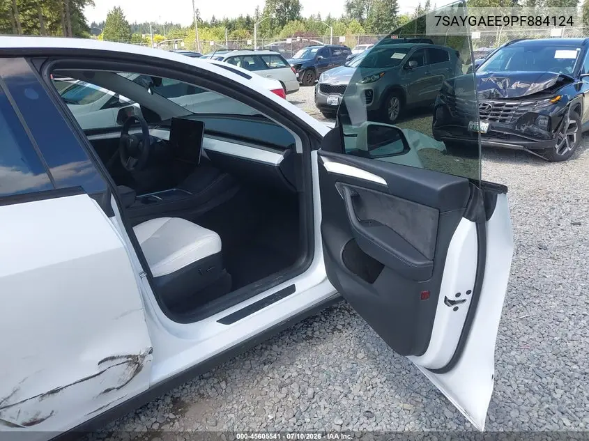 2023 Tesla Model Y Awd/Long Range Dual Motor All-Wheel Drive VIN: 7SAYGAEE9PF884124 Lot: 45605541