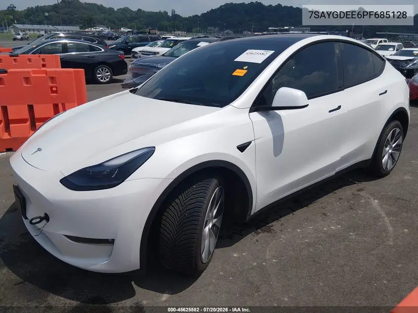 2023 Tesla Model Y Awd/Long Range Dual Motor All-Wheel Drive VIN: 7SAYGDEE6PF685128 Lot: 45625582