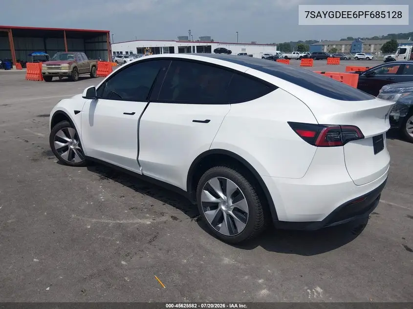 2023 Tesla Model Y Awd/Long Range Dual Motor All-Wheel Drive VIN: 7SAYGDEE6PF685128 Lot: 45625582