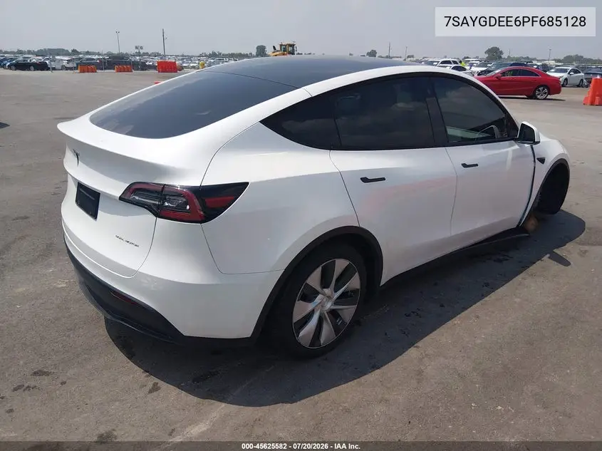 2023 Tesla Model Y Awd/Long Range Dual Motor All-Wheel Drive VIN: 7SAYGDEE6PF685128 Lot: 45625582