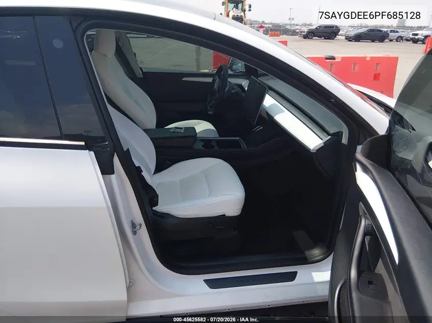 2023 Tesla Model Y Awd/Long Range Dual Motor All-Wheel Drive VIN: 7SAYGDEE6PF685128 Lot: 45625582