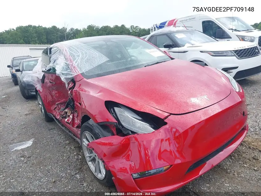 2023 Tesla Model Y Awd/Long Range Dual Motor All-Wheel Drive VIN: 7SAYGDEE2PF709148 Lot: 45626565