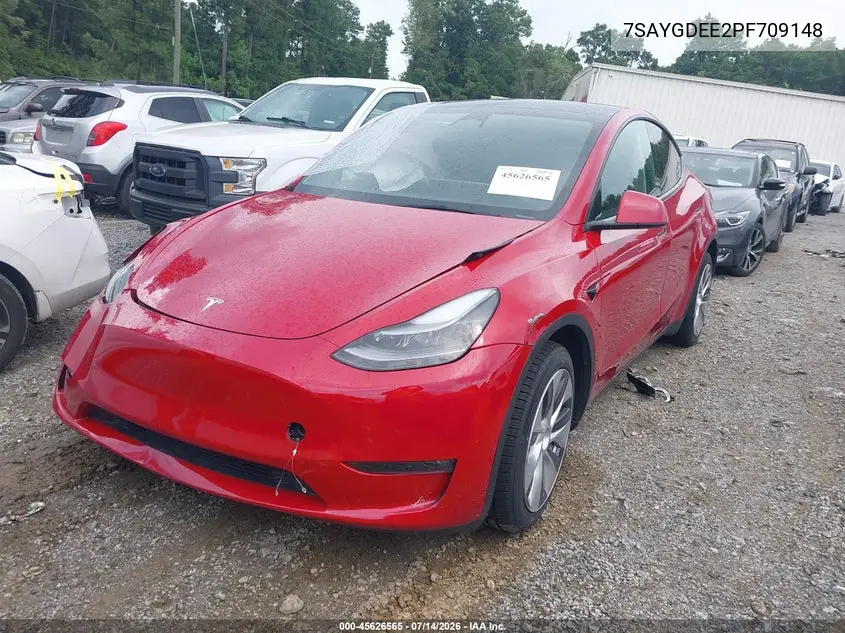 2023 Tesla Model Y Awd/Long Range Dual Motor All-Wheel Drive VIN: 7SAYGDEE2PF709148 Lot: 45626565