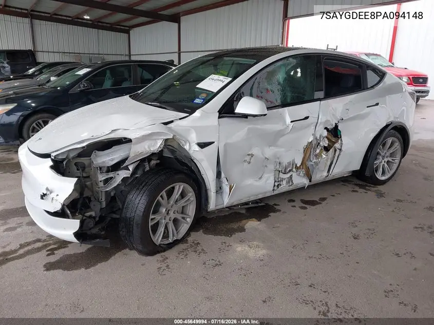 2023 Tesla Model Y Awd/Long Range Dual Motor All-Wheel Drive VIN: 7SAYGDEE8PA094148 Lot: 45649994