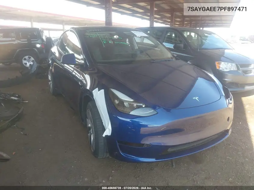2023 Tesla Model Y Awd/Long Range Dual Motor All-Wheel Drive VIN: 7SAYGAEE7PF897471 Lot: 45656739