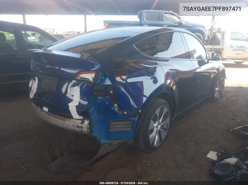 2023 Tesla Model Y Awd/Long Range Dual Motor All-Wheel Drive VIN: 7SAYGAEE7PF897471 Lot: 45656739