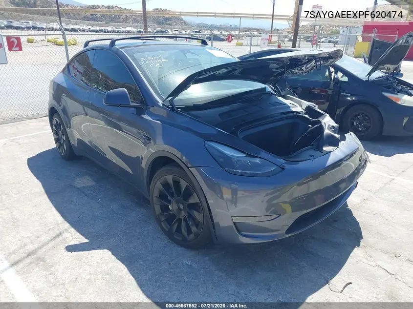 2023 Tesla Model Y Awd/Long Range Dual Motor All-Wheel Drive VIN: 7SAYGAEEXPF620474 Lot: 45667652