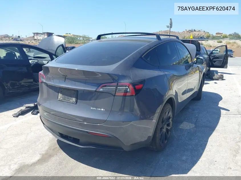 2023 Tesla Model Y Awd/Long Range Dual Motor All-Wheel Drive VIN: 7SAYGAEEXPF620474 Lot: 45667652