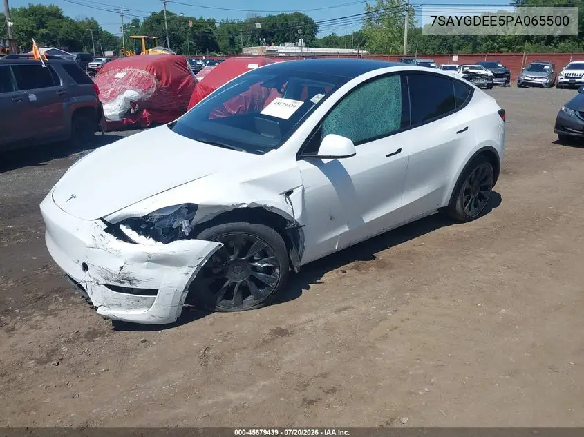 2023 Tesla Model Y Awd/Long Range Dual Motor All-Wheel Drive VIN: 7SAYGDEE5PA065500 Lot: 45679439