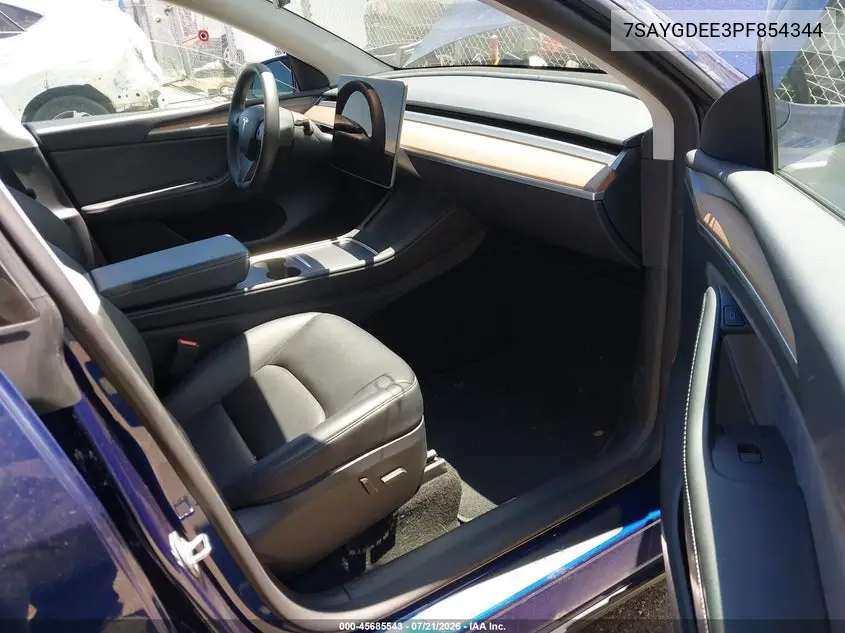 2023 Tesla Model Y Awd/Long Range Dual Motor All-Wheel Drive VIN: 7SAYGDEE3PF854344 Lot: 45685543