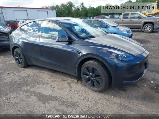2024 Tesla Model Y Long Range/Rwd VIN: LRWYGDFD0RC642159 Lot: 12630260