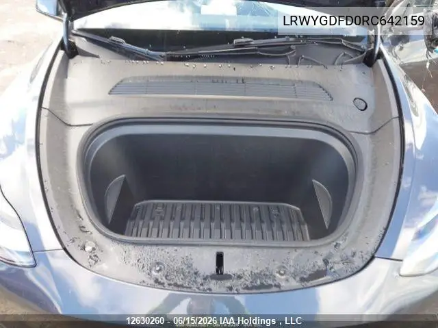 2024 Tesla Model Y Long Range/Rwd VIN: LRWYGDFD0RC642159 Lot: 12630260