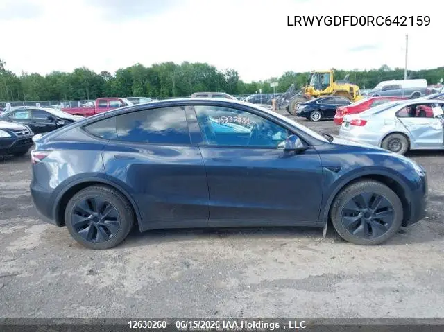 2024 Tesla Model Y Long Range/Rwd VIN: LRWYGDFD0RC642159 Lot: 12630260