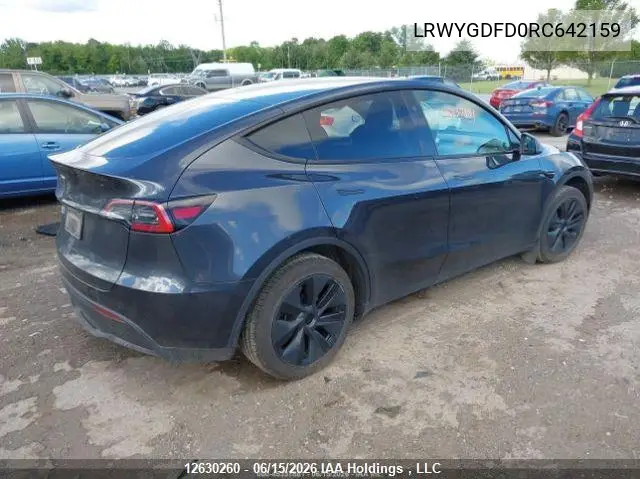 2024 Tesla Model Y Long Range/Rwd VIN: LRWYGDFD0RC642159 Lot: 12630260