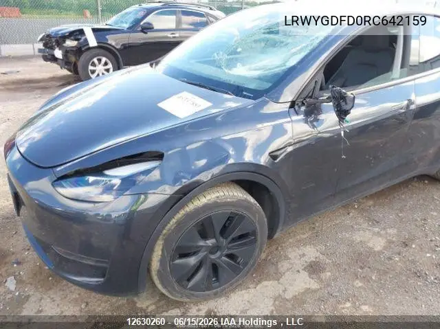 2024 Tesla Model Y Long Range/Rwd VIN: LRWYGDFD0RC642159 Lot: 12630260