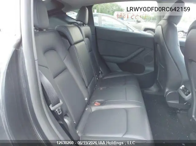 2024 Tesla Model Y Long Range/Rwd VIN: LRWYGDFD0RC642159 Lot: 12630260