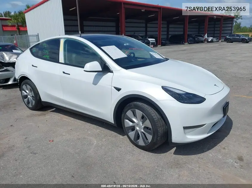 2024 Tesla Model Y Long Range Dual Motor All-Wheel Drive VIN: 7SAYGDEEXRA253965 Lot: 45319135
