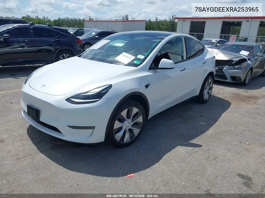 2024 Tesla Model Y Long Range Dual Motor All-Wheel Drive VIN: 7SAYGDEEXRA253965 Lot: 45319135