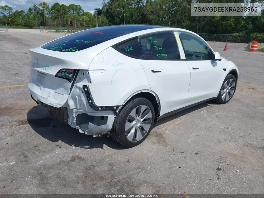 2024 Tesla Model Y Long Range Dual Motor All-Wheel Drive VIN: 7SAYGDEEXRA253965 Lot: 45319135