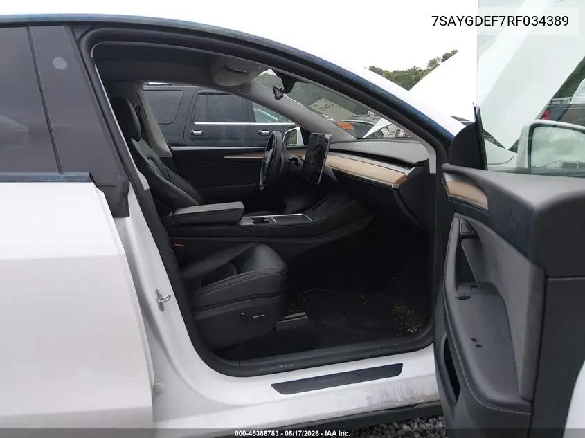 2024 Tesla Model Y Performance Dual Motor All-Wheel Drive VIN: 7SAYGDEF7RF034389 Lot: 45386783