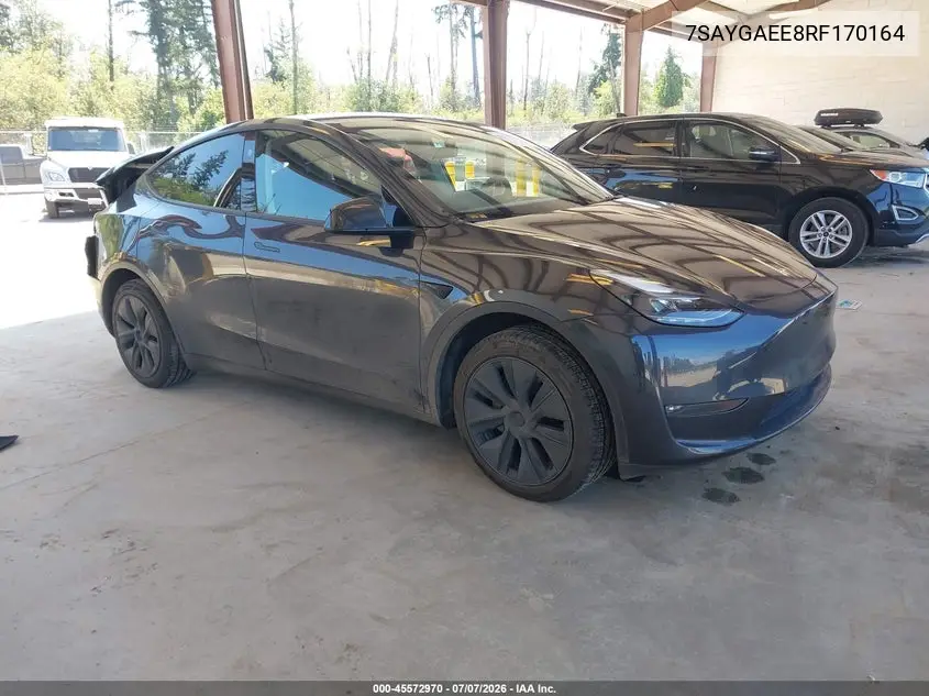 2024 Tesla Model Y Long Range Dual Motor All-Wheel Drive VIN: 7SAYGAEE8RF170164 Lot: 45572970