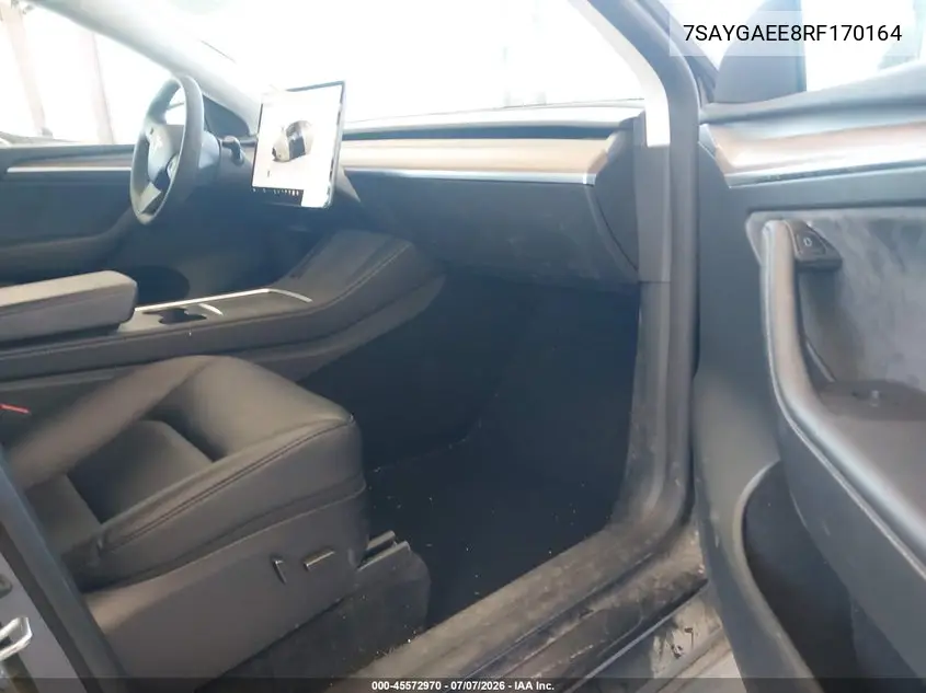 2024 Tesla Model Y Long Range Dual Motor All-Wheel Drive VIN: 7SAYGAEE8RF170164 Lot: 45572970
