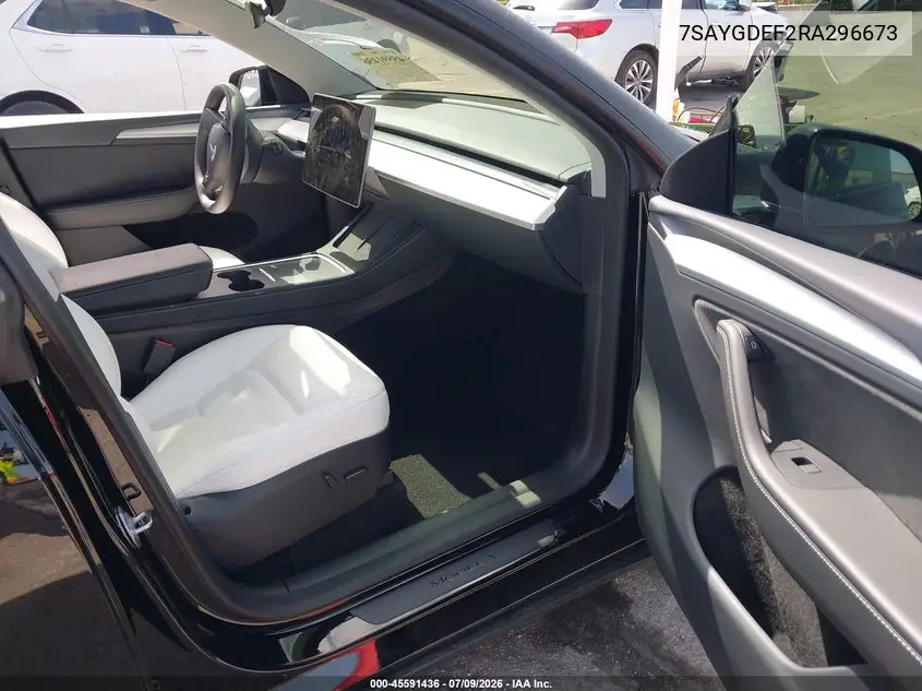 2024 Tesla Model Y Performance Dual Motor All-Wheel Drive VIN: 7SAYGDEF2RA296673 Lot: 45591436