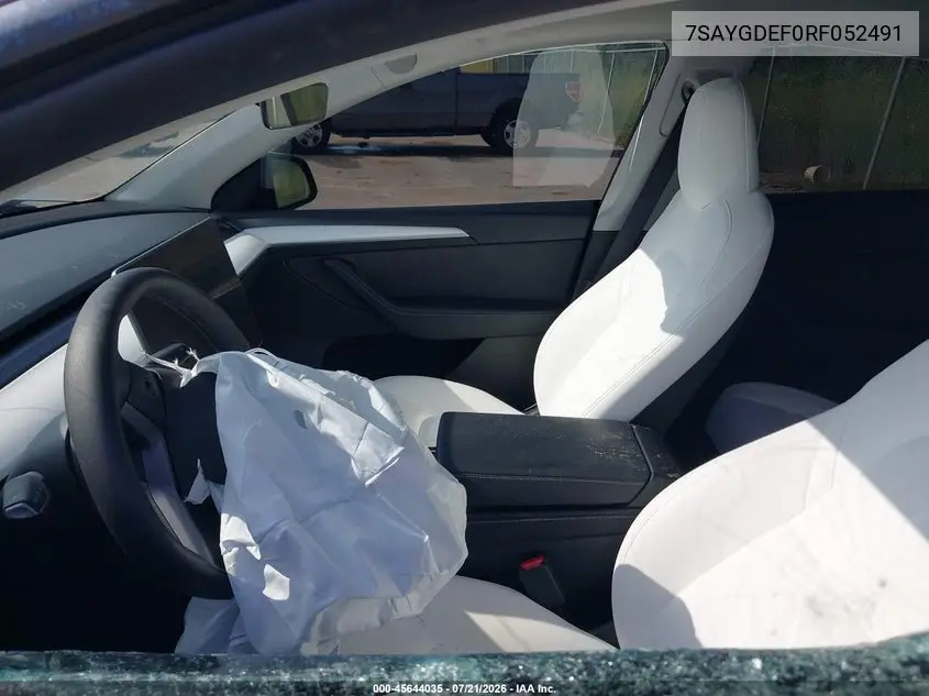 2024 Tesla Model Y Performance Dual Motor All-Wheel Drive VIN: 7SAYGDEF0RF052491 Lot: 45644035