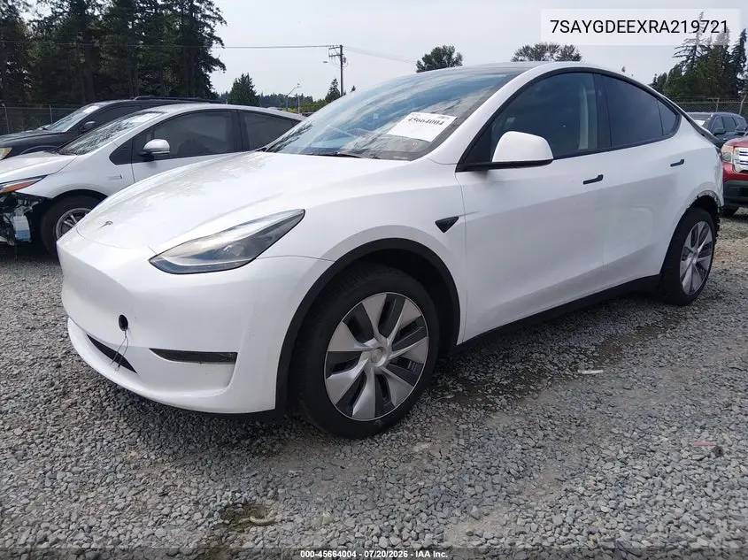 2024 Tesla Model Y Long Range Dual Motor All-Wheel Drive VIN: 7SAYGDEEXRA219721 Lot: 45664004