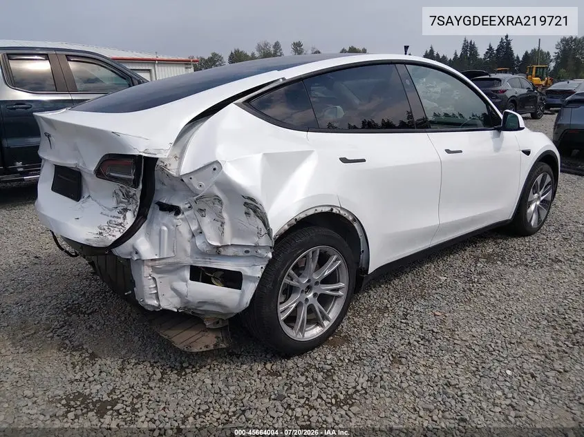 2024 Tesla Model Y Long Range Dual Motor All-Wheel Drive VIN: 7SAYGDEEXRA219721 Lot: 45664004