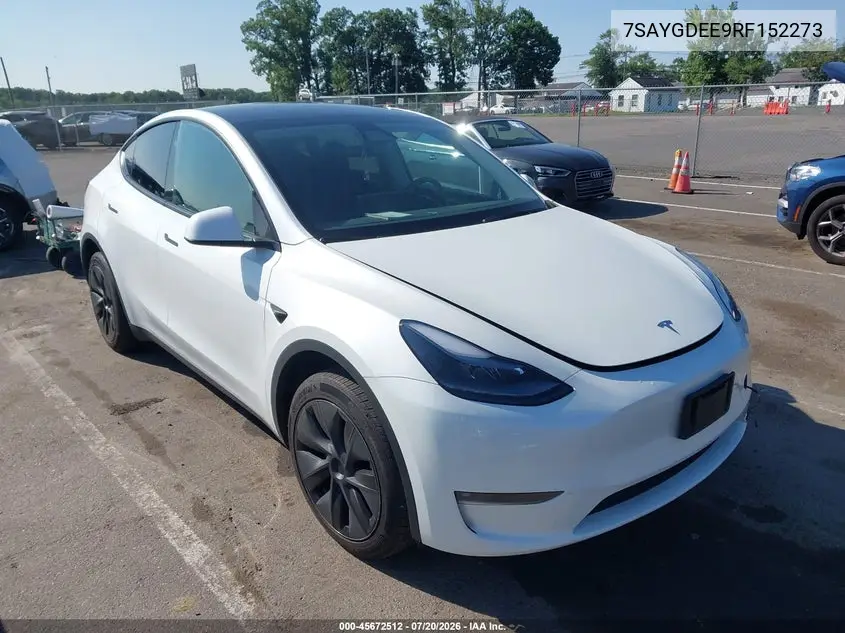 2024 Tesla Model Y Long Range Dual Motor All-Wheel Drive VIN: 7SAYGDEE9RF152273 Lot: 45672512