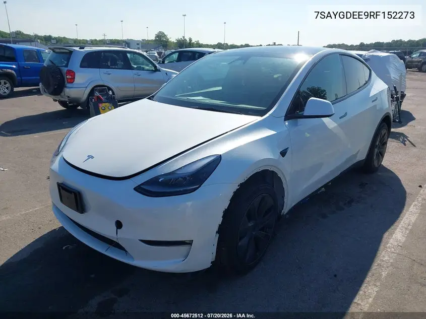 2024 Tesla Model Y Long Range Dual Motor All-Wheel Drive VIN: 7SAYGDEE9RF152273 Lot: 45672512