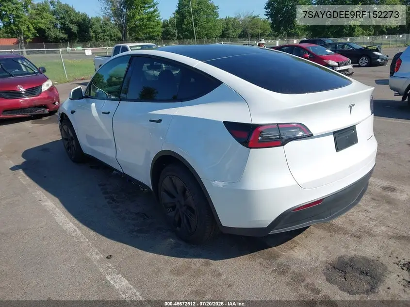 2024 Tesla Model Y Long Range Dual Motor All-Wheel Drive VIN: 7SAYGDEE9RF152273 Lot: 45672512