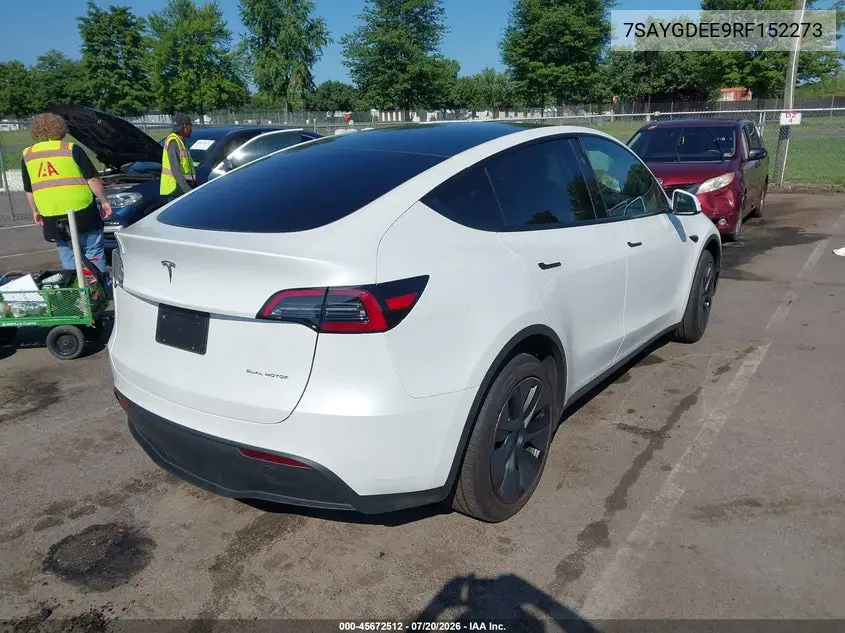 2024 Tesla Model Y Long Range Dual Motor All-Wheel Drive VIN: 7SAYGDEE9RF152273 Lot: 45672512