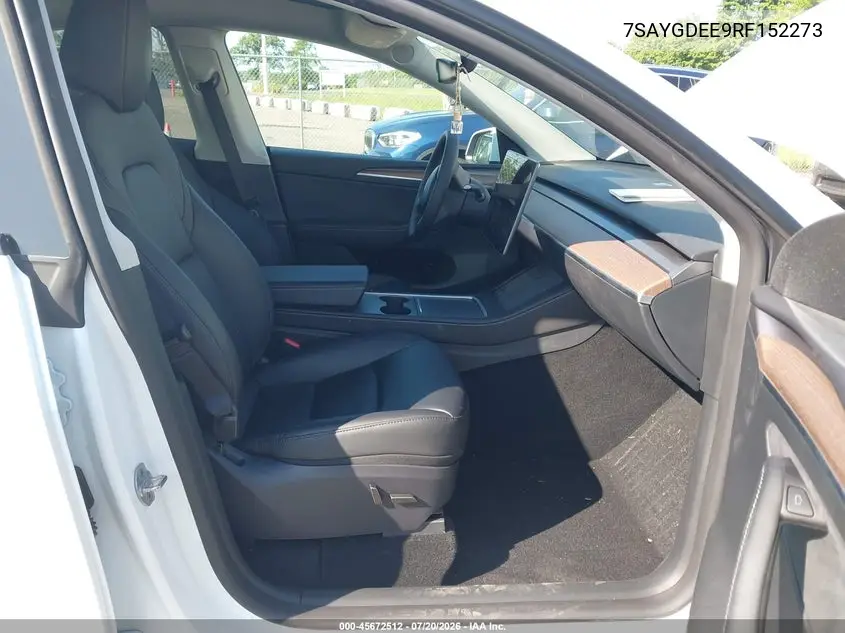 2024 Tesla Model Y Long Range Dual Motor All-Wheel Drive VIN: 7SAYGDEE9RF152273 Lot: 45672512