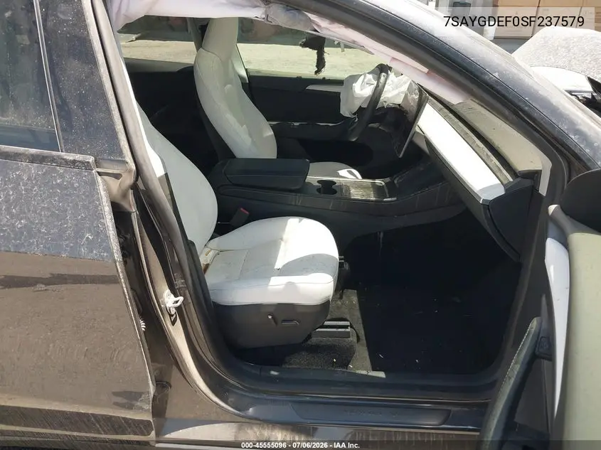 2025 Tesla Model Y Performance Dual Motor All-Wheel Drive VIN: 7SAYGDEF0SF237579 Lot: 45555096