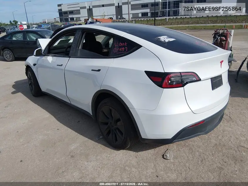 2025 Tesla Model Y Long Range Dual Motor All-Wheel Drive VIN: 7SAYGAEE9SF256864 Lot: 45637811