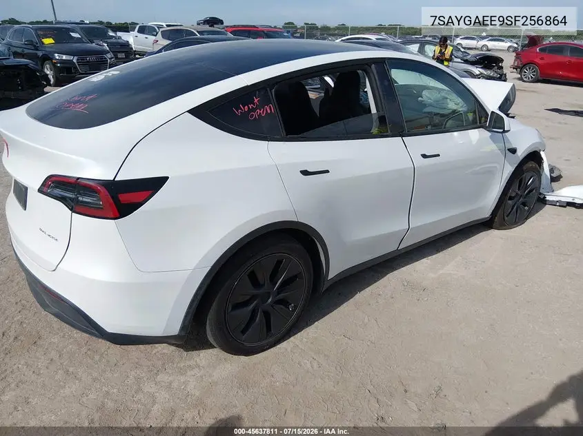 2025 Tesla Model Y Long Range Dual Motor All-Wheel Drive VIN: 7SAYGAEE9SF256864 Lot: 45637811