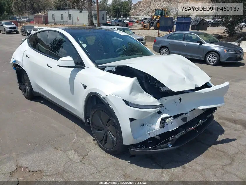 2026 Tesla Model Y VIN: 7SAYGDED9TF460137 Lot: 45210380