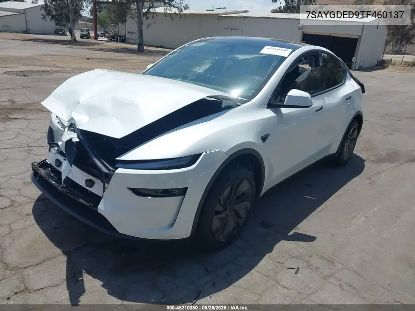 2026 Tesla Model Y VIN: 7SAYGDED9TF460137 Lot: 45210380