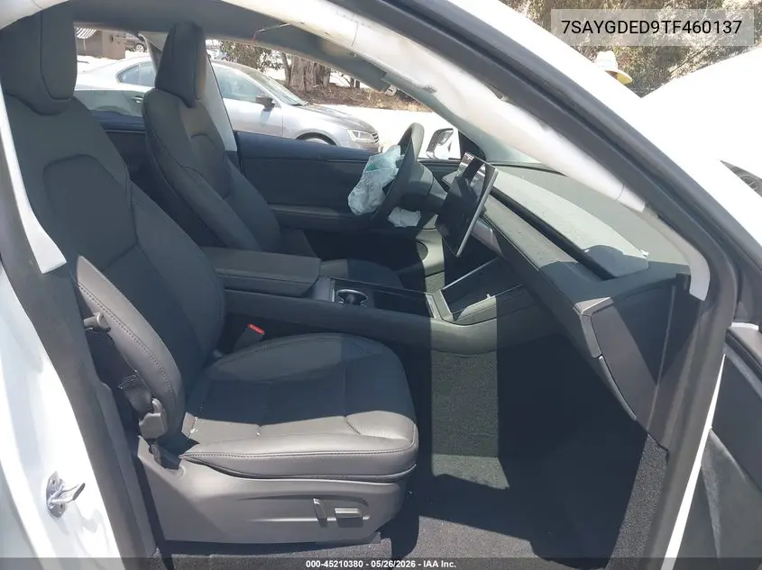 2026 Tesla Model Y VIN: 7SAYGDED9TF460137 Lot: 45210380