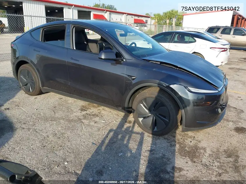 2026 Tesla Model Y Premium Rear-Wheel Drive/Rear-Wheel Drive VIN: 7SAYGDED8TF543042 Lot: 45398950