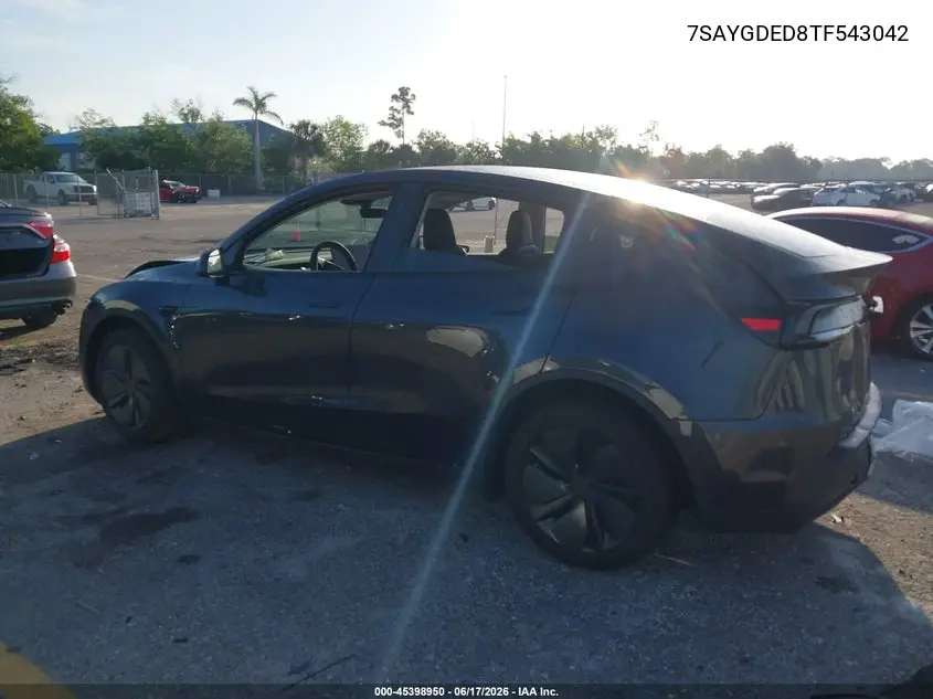 2026 Tesla Model Y Premium Rear-Wheel Drive/Rear-Wheel Drive VIN: 7SAYGDED8TF543042 Lot: 45398950