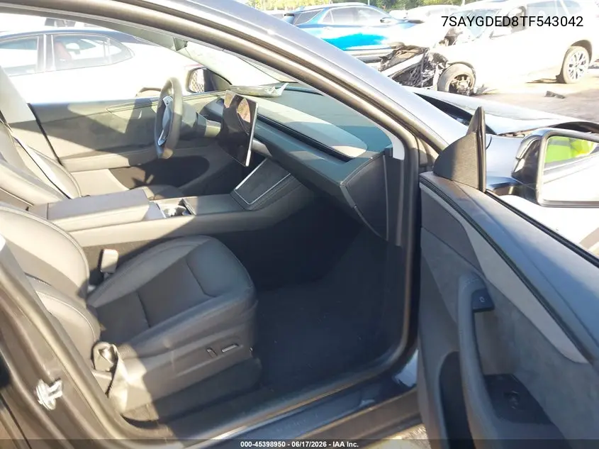 2026 Tesla Model Y Premium Rear-Wheel Drive/Rear-Wheel Drive VIN: 7SAYGDED8TF543042 Lot: 45398950