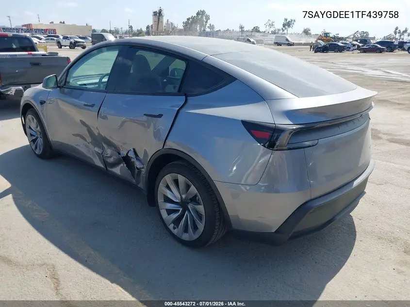 2026 Tesla Model Y All-Wheel Drive/Long Range Launch Series/Premium All-Wheel Drive VIN: 7SAYGDEE1TF439758 Lot: 45543272