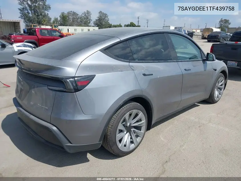 2026 Tesla Model Y All-Wheel Drive/Long Range Launch Series/Premium All-Wheel Drive VIN: 7SAYGDEE1TF439758 Lot: 45543272
