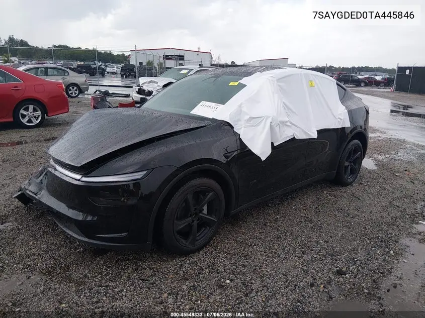 2026 Tesla Model Y Premium Rear-Wheel Drive/Rear-Wheel Drive VIN: 7SAYGDED0TA445846 Lot: 45549333