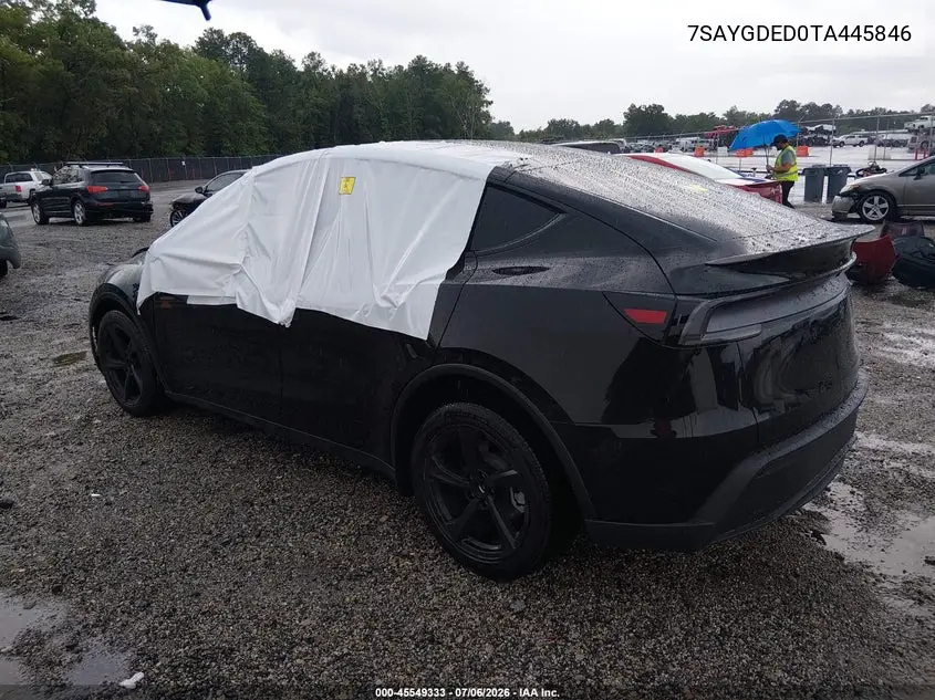 2026 Tesla Model Y Premium Rear-Wheel Drive/Rear-Wheel Drive VIN: 7SAYGDED0TA445846 Lot: 45549333