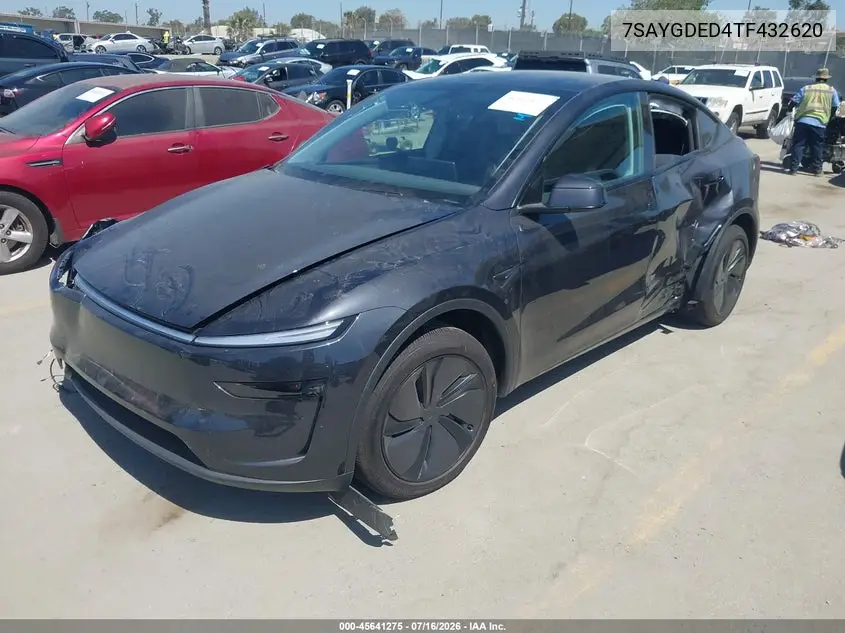 2026 Tesla Model Y Premium Rear-Wheel Drive/Rear-Wheel Drive VIN: 7SAYGDED4TF432620 Lot: 45641275