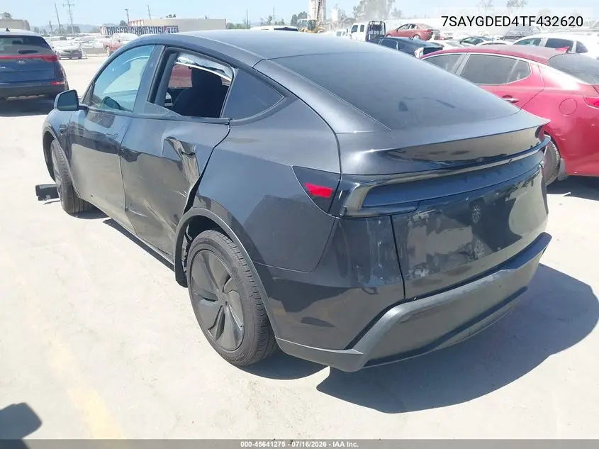 2026 Tesla Model Y Premium Rear-Wheel Drive/Rear-Wheel Drive VIN: 7SAYGDED4TF432620 Lot: 45641275